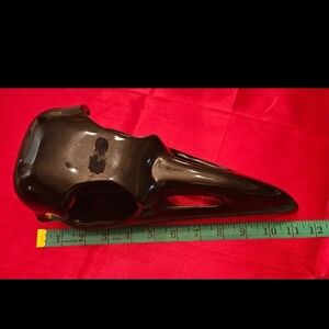 4+Pounds Massive Collector Crystal Obsidian Raven Skull 298mm *Sold*